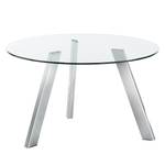 Table Lolove Verre / Acier - Chrome - Ø 130 cm