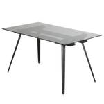Eettafel Marmoreo glas/staal - zwart - 160x90cm