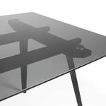 Eettafel Marmoreo glas/staal - zwart - 160x90cm