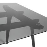 Eettafel Marmoreo glas/staal - zwart - 180x90cm