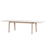 Table extensible Morten Partiellement en chêne massif - Blanc mat / Chêne