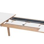 Table extensible Morten Partiellement en chêne massif - Blanc mat / Chêne