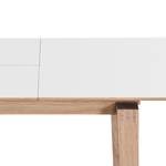 Table extensible Morten Partiellement en chêne massif - Blanc mat / Chêne