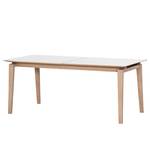 Table extensible Morten Partiellement en chêne massif - Blanc mat / Chêne