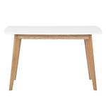 Table de salle à manger Nante Chêne partiellement massif - Blanc / Chêne - 130 x 90 cm