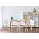 Table de salle à manger Nante Chêne partiellement massif - Blanc / Chêne - 130 x 90 cm