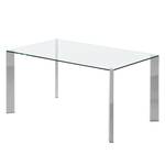 Table Reuben Verre / Acier inoxydable - Verre clair / Chrome - 160 x 90 cm