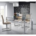 Table Reuben Verre / Acier inoxydable - Verre clair / Chrome - 160 x 90 cm