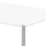 Eettafel Reuben glas/roestvrij staal - Wit/chroomkleurig - 160x90cm