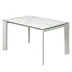 Table Retie I Marbre / Acier - Imitation marbre blanc - Largeur : 140 cm - Gris lumineux