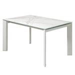 Eettafel Retie I marmeren/stal - Wit marmer - Breedte: 160 cm - Heldergrijs