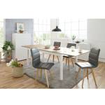 Eettafel Salme (verlengbaar) deels massief grenenhout - Honingkleurig eikenhouten look/Wit