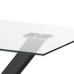 Table Sarinna Verre / Acier inoxydable - Verre clair / Noir - 150 x 90 cm