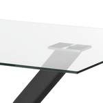 Table Sarinna Verre / Acier inoxydable - Verre clair / Noir - 200 x 100 cm