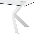 Eettafel Sarinna glas/roestvrij staal - Helder glas/wit - 200x100cm