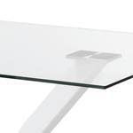 Eettafel Sarinna glas/roestvrij staal - Helder glas/wit - 200x100cm