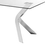 Table Sarinna Verre / Acier inoxydable - Verre clair / Chrome - 180 x 90 cm