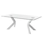 Table Sarinna Verre / Acier inoxydable - Verre clair / Chrome - 200 x 100 cm