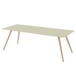 Table Stave II Partiellement en bois massif - Beige vert / Chêne clair - Largeur : 225 cm - Chêne clair