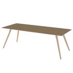 Eettafel Stave II deels massief - Taupe/Eikenhout licht - Breedte: 170 cm - Lichte eikenhouten