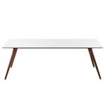 Table Stave II Partiellement en bois massif - Blanc / Noyer - Largeur : 170 cm - Marron