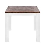 Table Gomera Acacia massif - Blanc / Marron - 160 x 90 cm