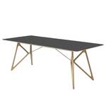 Eettafel Tigg massief eikenhout/linoleum - Antracietkleurig/eikenhout - 200x90cm