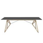 Table Tigg Chêne massif / Linoléum - Anthracite / Chêne - 200 x 90 cm