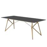 Eettafel Tigg massief eikenhout/linoleum - Antracietkleurig/eikenhout - 220x90cm