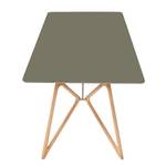 Table Tigg Chêne massif / Linoléum - Vert olive / Chêne - 180 x 90 cm