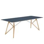 Table Tigg Chêne massif / Linoléum - Bleu pétrole / Chêne - 220 x 90 cm