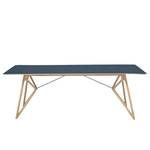 Table Tigg Chêne massif / Linoléum - Bleu pétrole / Chêne - 160 x 90 cm