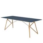 Table Tigg Chêne massif / Linoléum - Bleu pétrole / Chêne - 220 x 90 cm