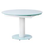 Table extensible Torgo Verre / Imitation cuir - Blanc