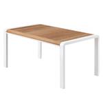 Table Torria II Teck massif / Aluminium - Teck / Blanc - 160 x 90 cm