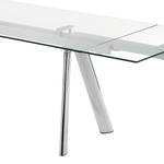 Eettafel Zephamia glas/chroomkleurig roestvrij staal