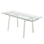 Table extensible Zinola Verre / Métal - Blanc suédois