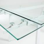 Esstisch Zinola (mit Ausziehfunktion) Glas / Metall - Weiß