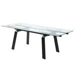 Table extensible Zipporah Verre / Acier inoxydable Noir