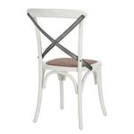 Chaises Amelia (lot de 2) Chêne massif / Acier Rotin - Noir - Blanc