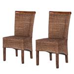 Sedia Bali II (set da 2) rattan naturale / legno massello di acacia