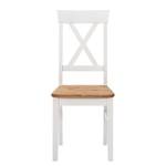 Chaise Bergen (lot de 2) Pin massif - Blanc / Couleur bois lessivé - Pin coloris lessivé / Pin blanc