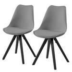 Chaises Aledas Matière synthétique / Caoutchouc massif - Gris - Lot de 2