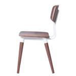 Eetkamerstoelen Copine (2-delige set) Wit/walnoothout