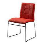 Chaises Cube (lot de 4) Cuir synthétique rouge