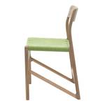 Chaises Fleek Coton / Chêne massif - Blanc - Vert - Lot de 2 - Sans accoudoirs