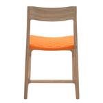 Chaises Fleek Coton / Chêne massif - Blanc - Orange - Lot de 2 - Sans accoudoirs