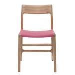 Chaises Fleek Coton / Chêne massif - Blanc - Rose foncé - Lot de 2 - Sans accoudoirs