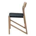 Chaises Fleek Coton / Chêne massif - Blanc - Noir - Lot de 2 - Sans accoudoirs