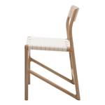 Chaises Fleek Coton / Chêne massif - Blanc - Blanc - Lot de 2 - Sans accoudoirs